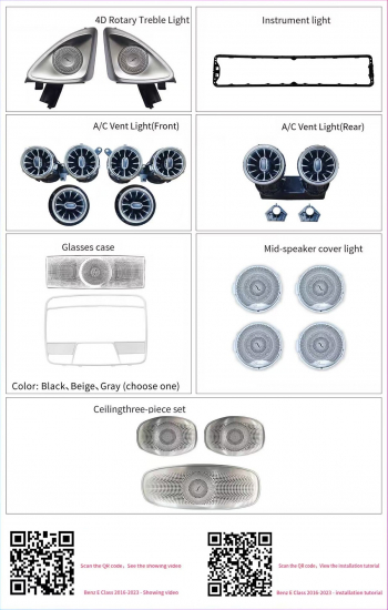 Mercedes E-Klasse W213 Ambientebeleuchtung Set 7-teilig (2016–2023)